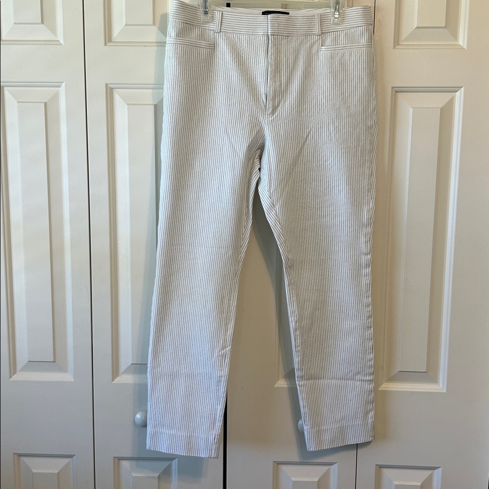 Banana Republic White and Black Pinstripe Pants